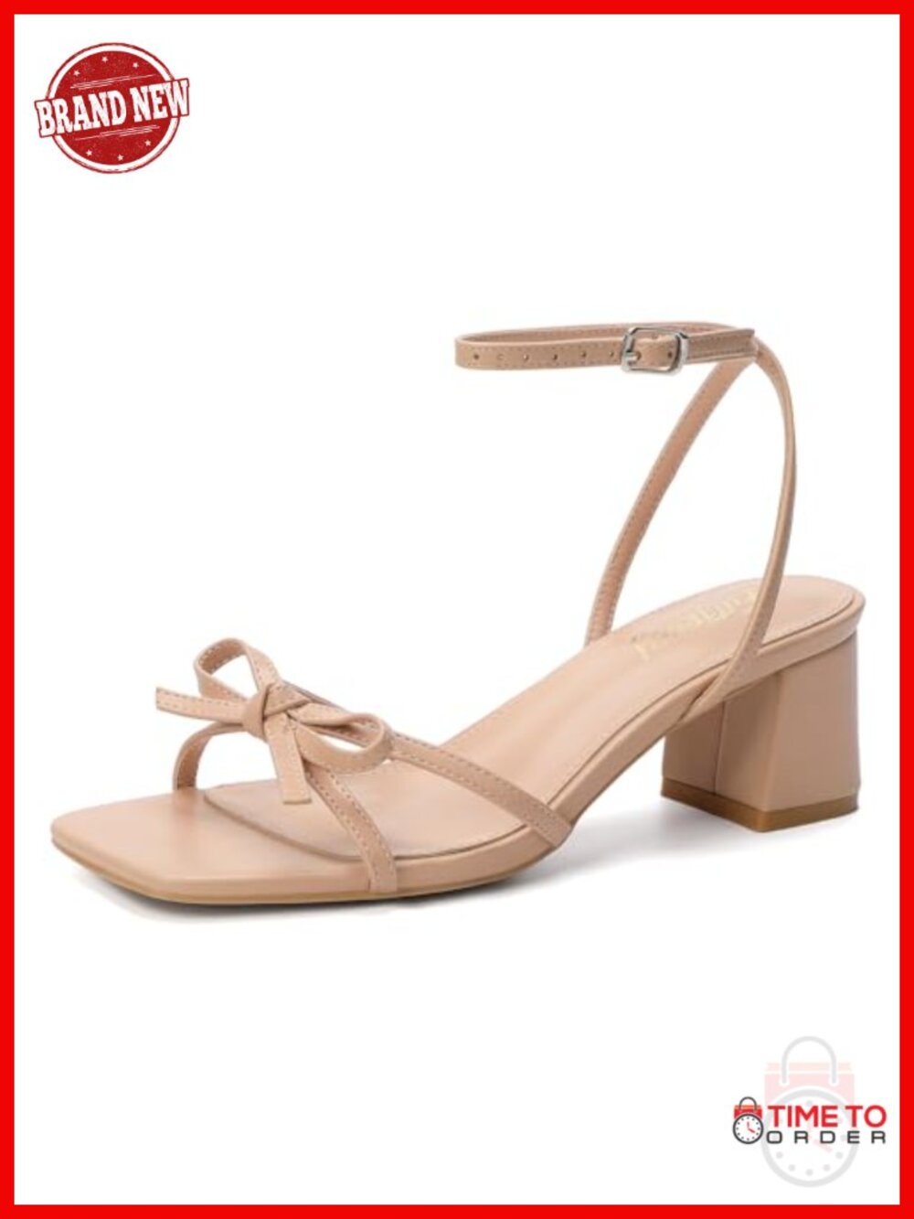 Women's Bow Strappy Low Block Heel Sandals Square Toe Ankle Strap Wedding Party